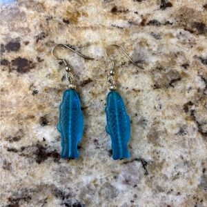 Blue Fish-Shaped Earrings